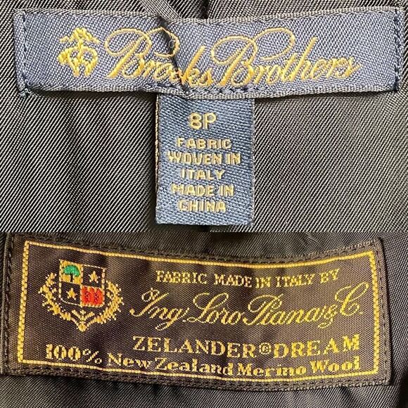 BROOKS BROTHERS Ing Loro Piana & C Wool Navy Blue Button Front Blazer 8P - Picture 6 of 7